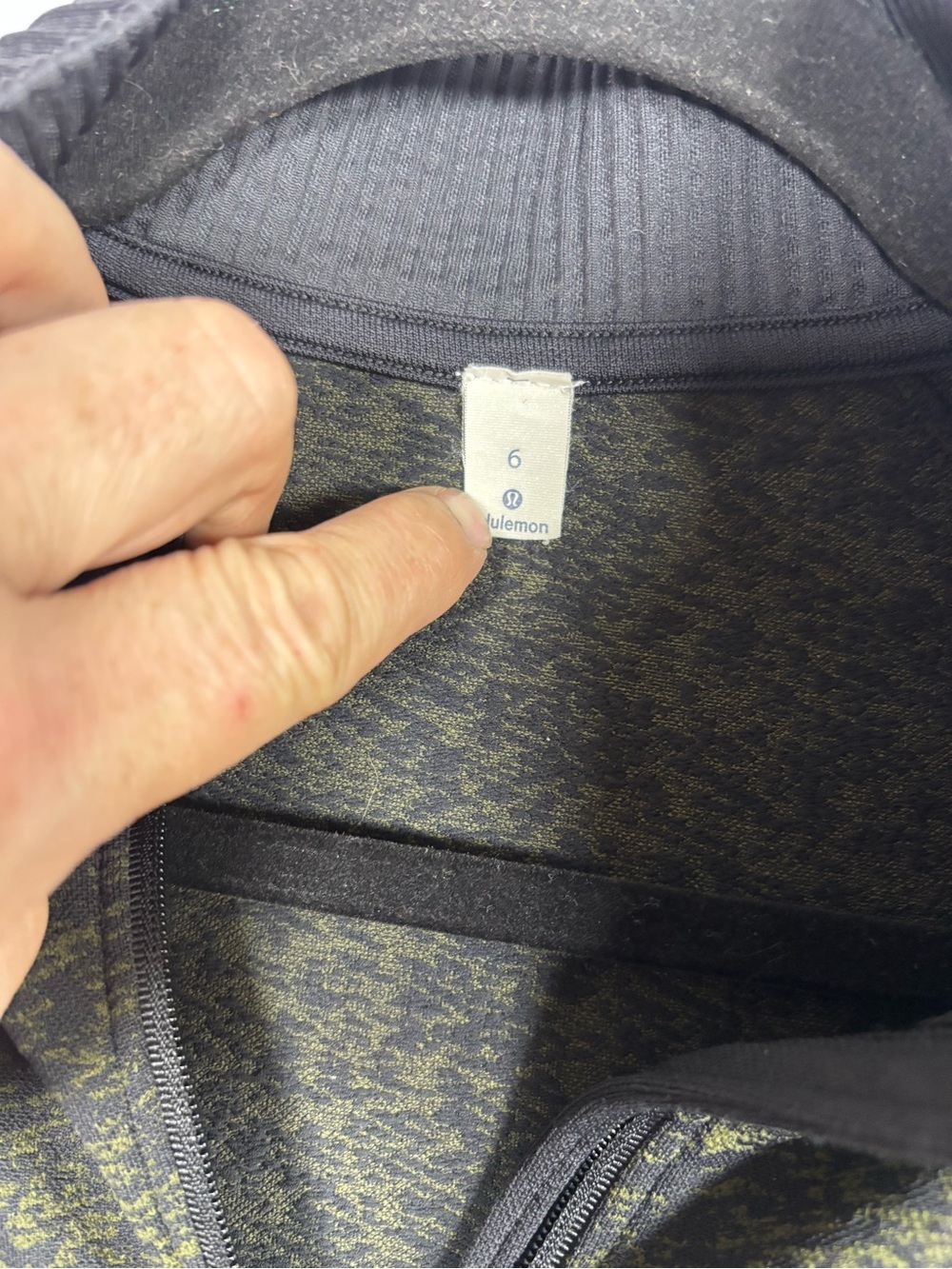 lululemon athletica Rest Less Olive and Black Athletic Half-Zip Sweater - Picture 3 of 7